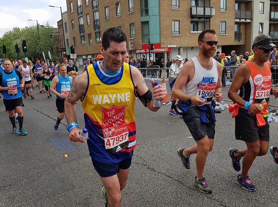 Major Wayne Bungay, running a marathon for The Salvation Army