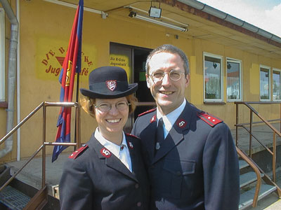 Then Cpts Marsha-Jean and David as corps officers in Leipzig