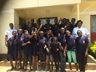 Photo of boys wearing Salvation Army T-shirts