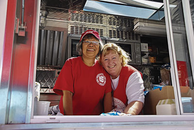 Salvation Army volunteers Lolita Dunham (left), from Terrace, B.C., and Val Sheriff, from Nelson, B.C.