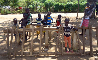 Children at a refugee camp in Uganda