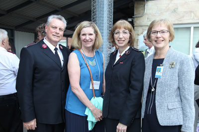 Col Lee Graves, Susan Fitzpatrick, Commissioner Susan McMillan and Mary Ellen Eberlin attend the reopening of the Toronto Grace Health Centre 
