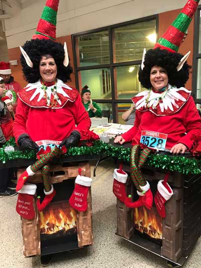 Photo of participants wearing elf costumes