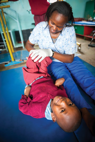 Physical therapy at Joytown Primary School