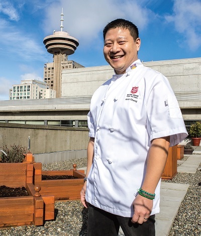 Alvin, with the Vancouver skyline in the background