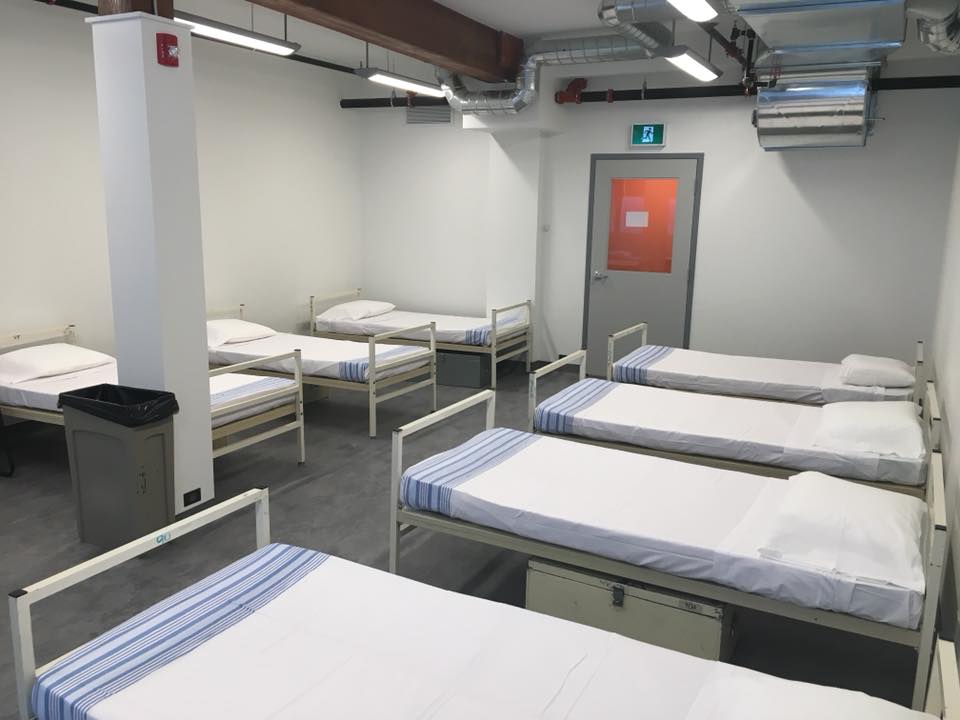 The new shelter includes beds for 60 men
