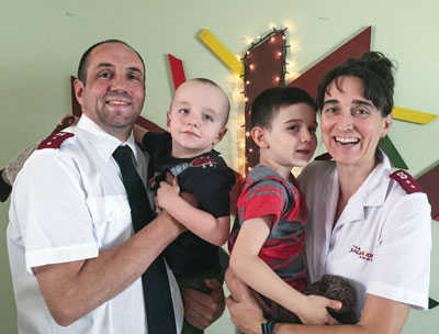 Cpt Ray Lamont (right) serves in Athens with her husband, Cpt Jean-Curtis Plante