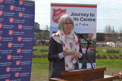 Patty Hadju, minister of employment, Workforce Development and Labour, brings greetings on behalf of the federal government