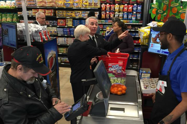In the checkout line at the new grocery store (Photo: Courtesy of New Frontier Chronicle)