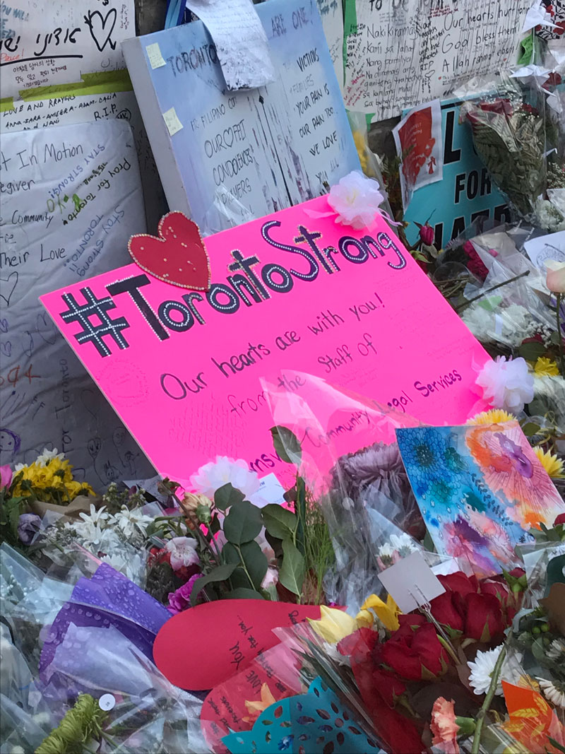 Memorials have arisen at each location where a pedestrian was killed.