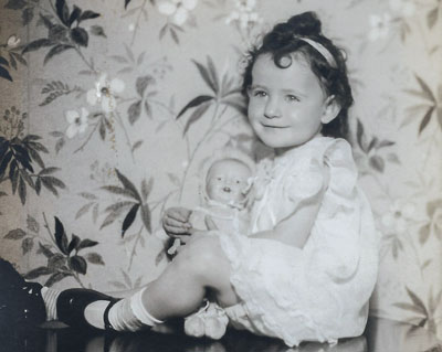 Joan May Hunter at age two, after her adoption