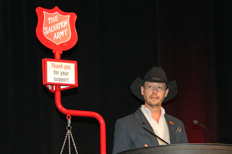 Canadian country singer Paul Brandt speaks at Hope in the City in Calgary