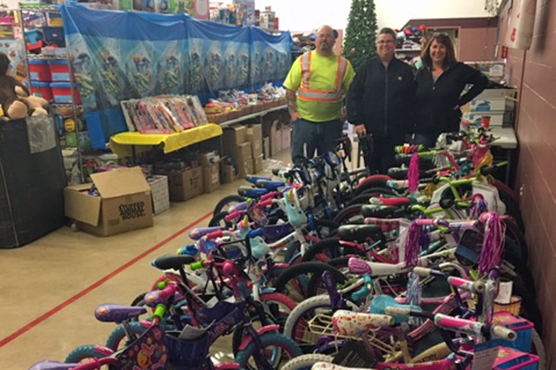 Just some of the bikes at the Kelowna Salvation Army’s “toy depot,” ready for happy children