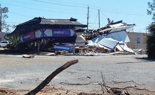 A store destroyed by the hurricane