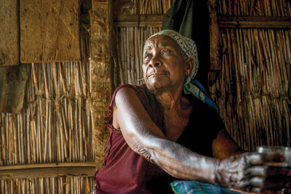 Portrait of an older woman in her home