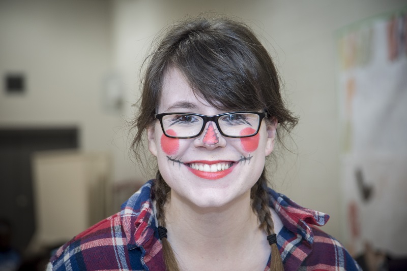 Laura Hepditch, dressed up for a Halloween/harvest-themed evening (Photo: Carson Samson)