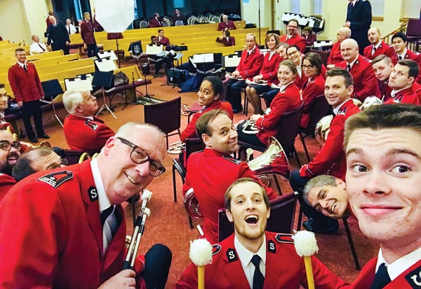 A selfie of the CSB in rehearsal