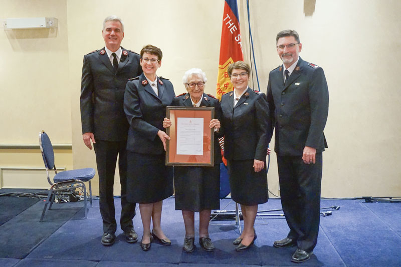 Major Annette Vardy receives the Order of the Founder