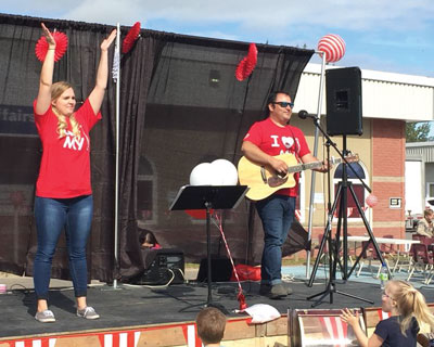 Photo of musicians at block party