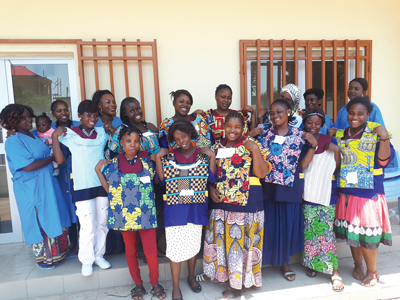 Photo: Students at The Salvation Army’s vocational training centre in the Congo (Brazzaville) Tty display their work from a tailoring class