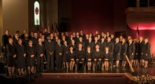 Group photo of all the current cadets and auxiliary-captains, with territorial leaders