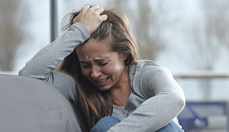 Woman with anxiety disorder.