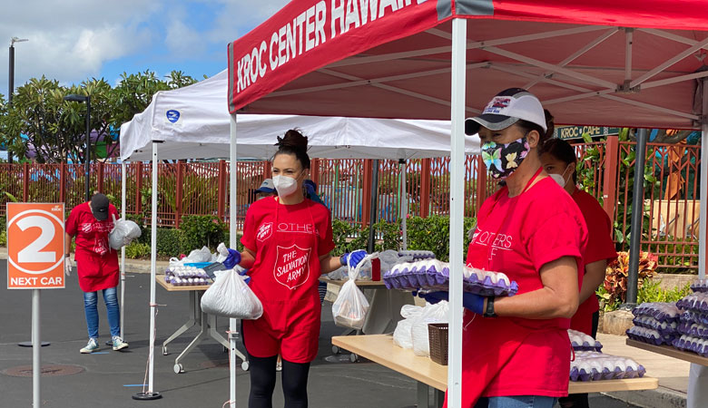  Salvation Army volunteers serve food in Hawaii