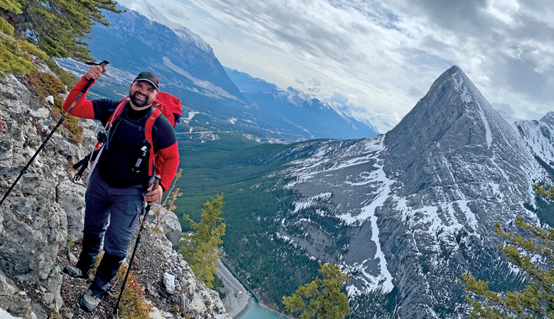 Mike Forsey hikes the East End of Rundle Mountain near Canmore, Alta. (Photo: Gil Molina)