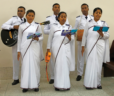 Photo of cadets leading worship