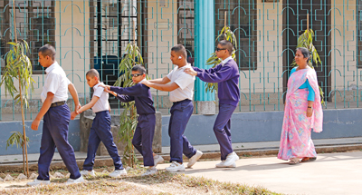 Photo of children exercising at the Integrated Children's Centre in Bangladesh