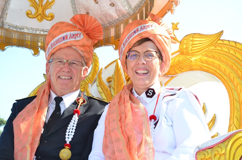 The General and Commissioner Rosalie Peddle in traditional garments in the India Western Tty