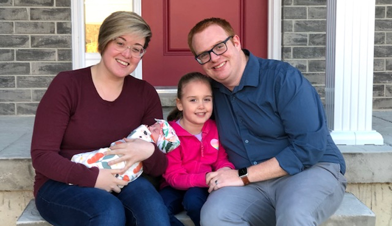 Joshua and Kristen with newborn Avery and Ruth