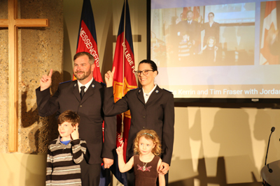 Cadets Tim and Kerrin Fraser with children