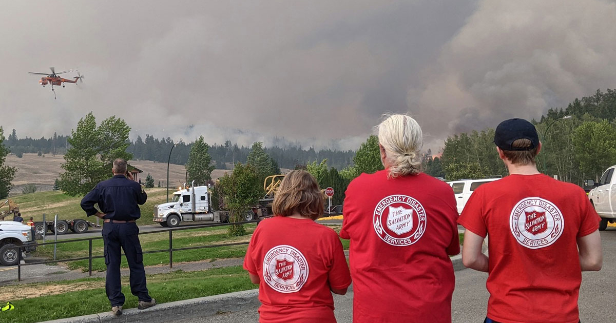 An EDS team from Chilliwack observes the destruction in Logan Lake