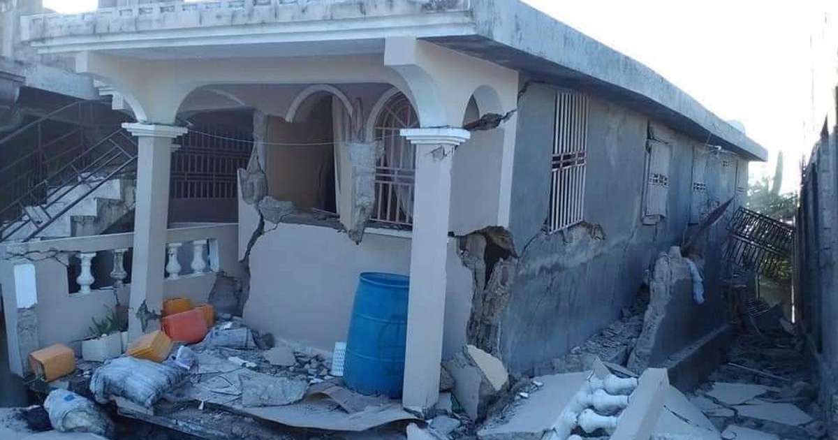 A building damaged by the earthquake.