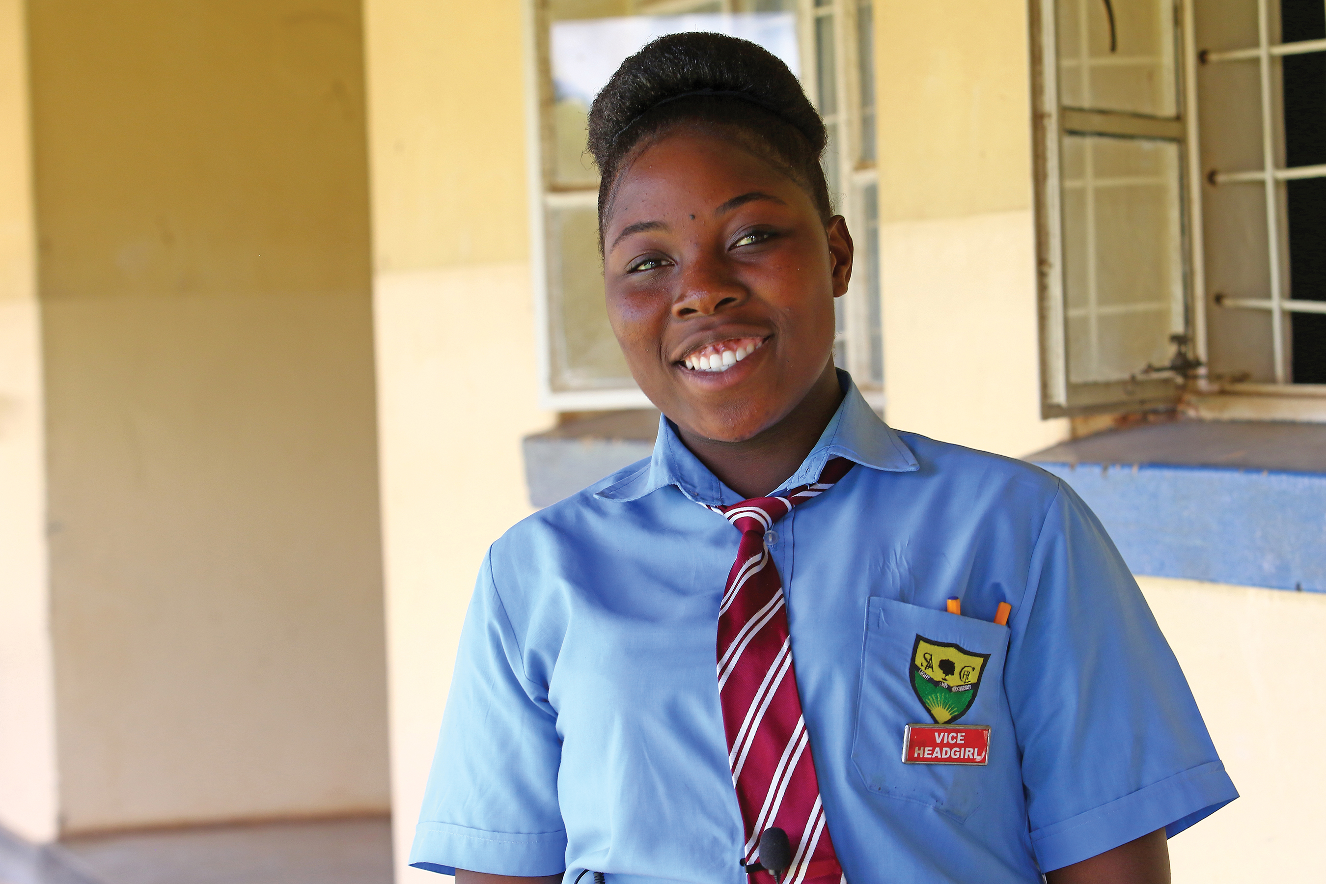 Christine, a senior and the vice-headgirl at The Salvation Army’s Chikankata Secondary School, smiles