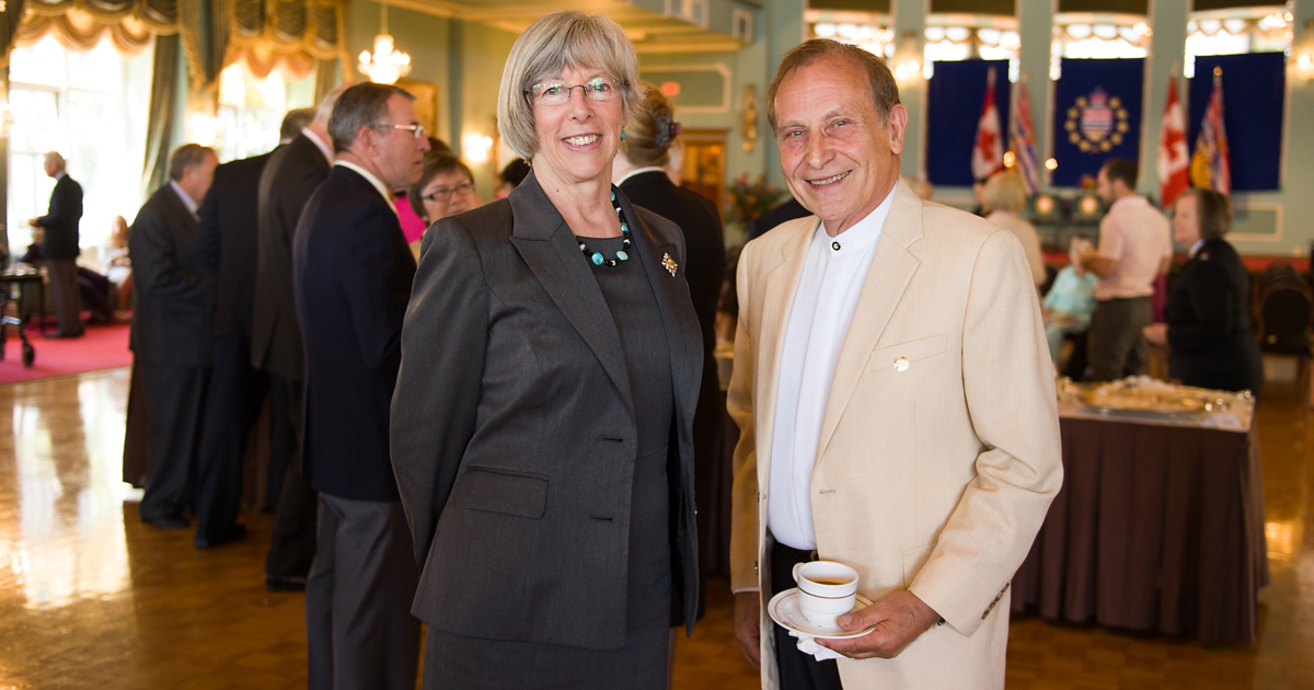 Dieter, here with Judith Guichon, then lieutenant-governor of British Columbia