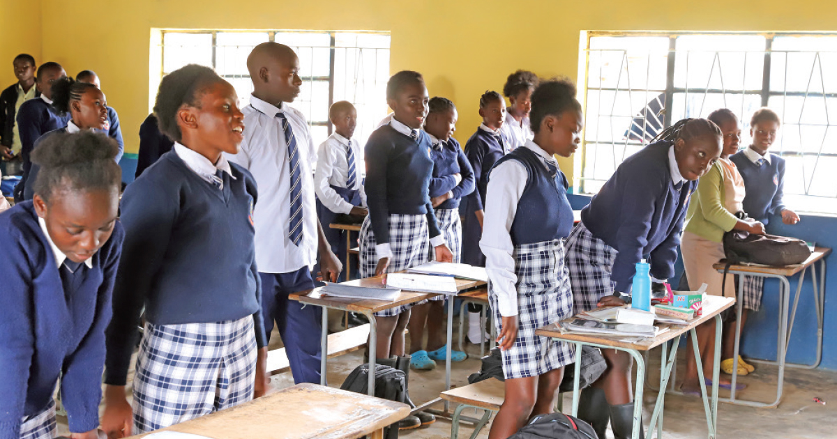  Students in Zambia prepare for the day