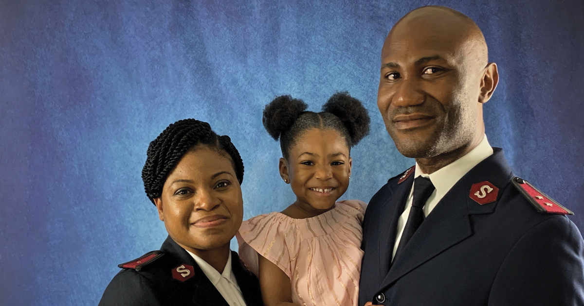 Cpt Dwayne Barnes, here with his wife, Cpt Kendacy Barnes, and their daughter, Celine