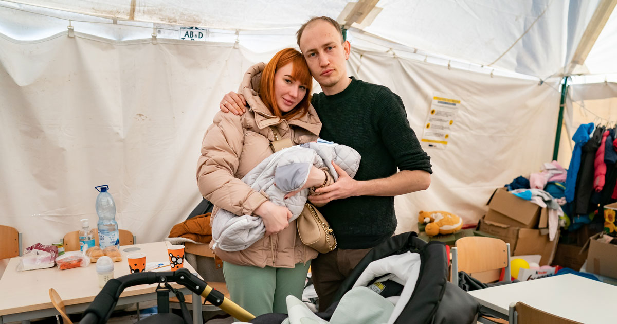 Salvation Army Helps Family With New Baby Flee Conflict in Ukraine