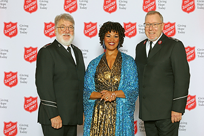 From left, Mjr Len Ballantine, Measha Brueggergosman-Lee and Lt-Col John Murray