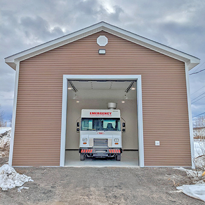 An EDS vehicle in a garage