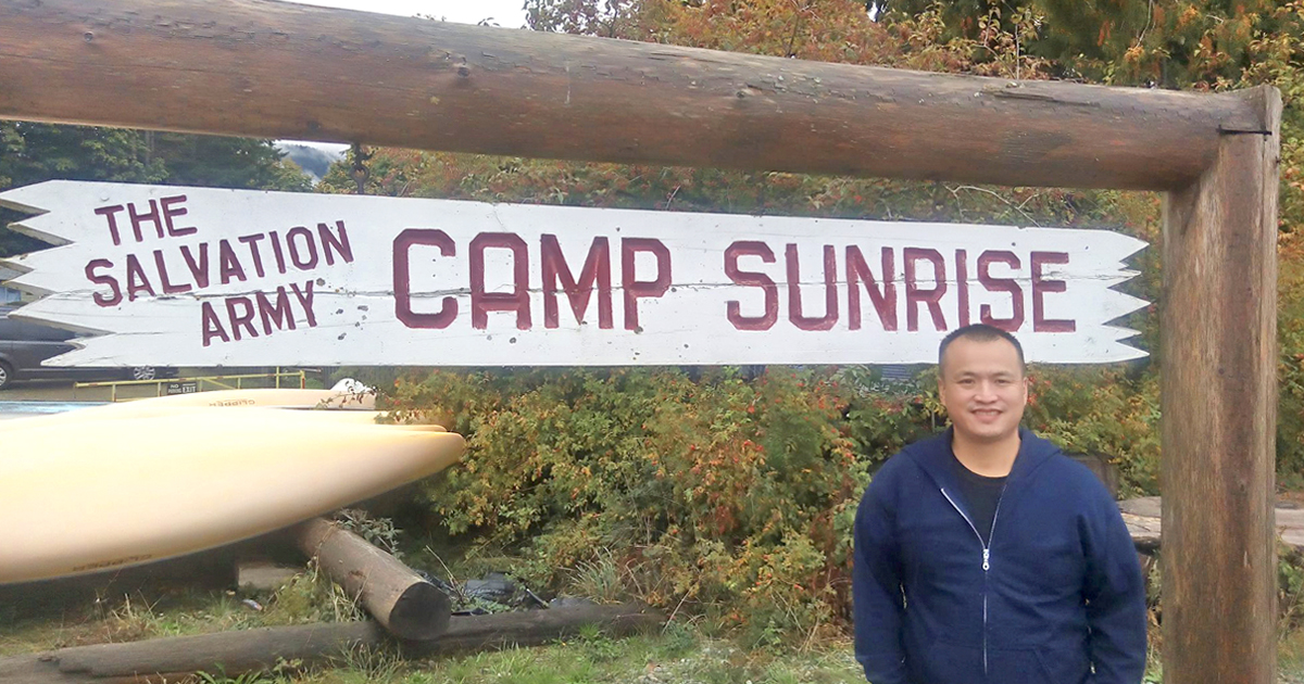 Mannix Leung, a staff member at Vancouver Harbour Light, at Camp Sunrise, B.C,