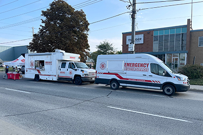 Salvation Army EDS vehicles at the side of the road