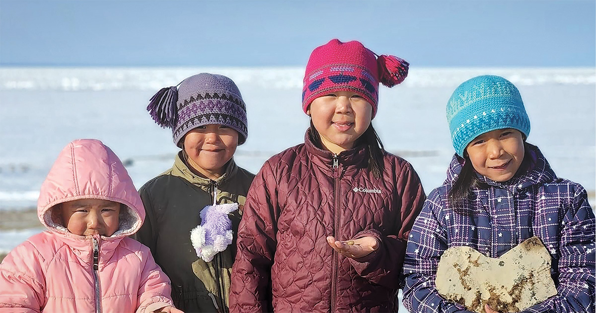 Igloolik students are all smiles as they wear their new winter clothes, courtesy of Joe Fresh