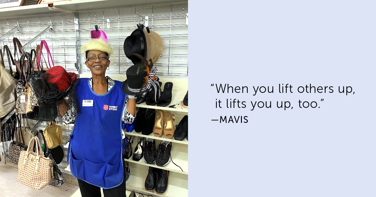 Mavis at the Salvation Army Thrift Store in Burlington, Ont.