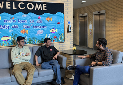 A sign in the foyer reads “Welcome: God’s love is as big as the ocean”