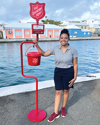 Kiersten Bulloch stands at a kettle in Bermuda