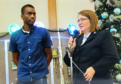 Nku and Kathy McDormand participate in a Christmas pageant at Ottawa Citadel in 2018