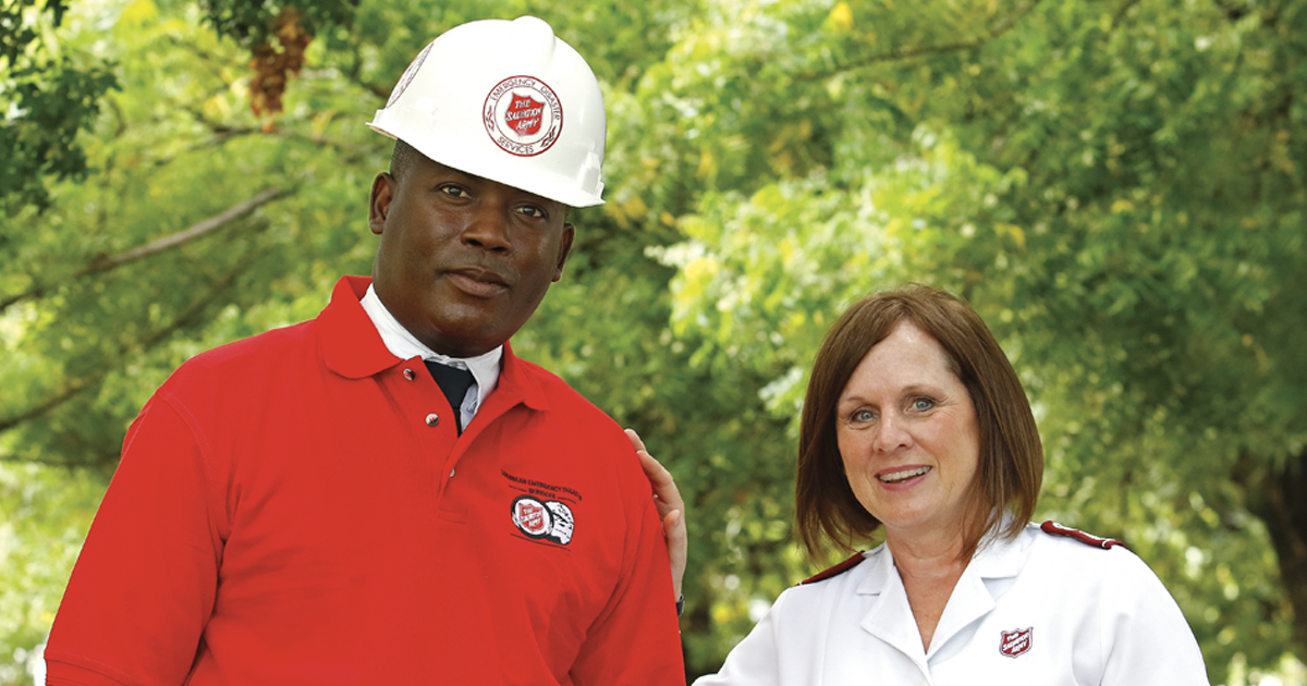 Lt-Colonel Brenda Murray (right), and Major Kenel Jean